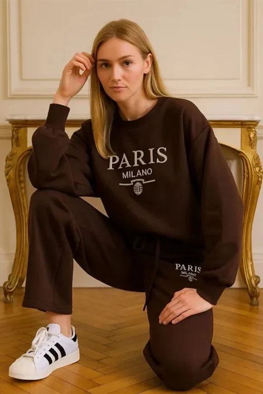 Brown Paris Milano Oversized Loungewear Co-Ord Set